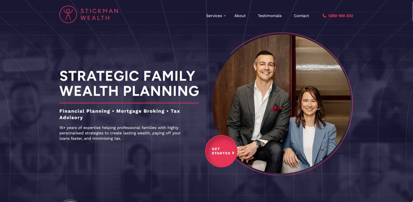 Stickman Wealth financial services website