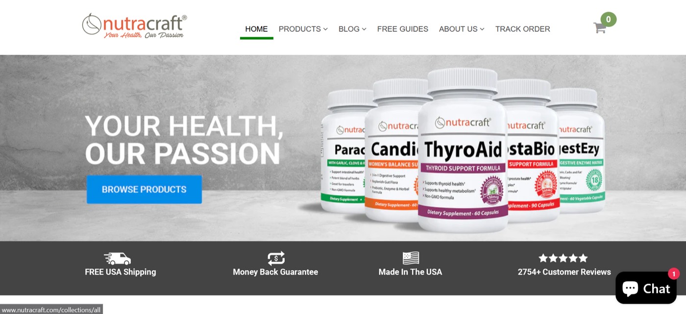 Nutracraft website