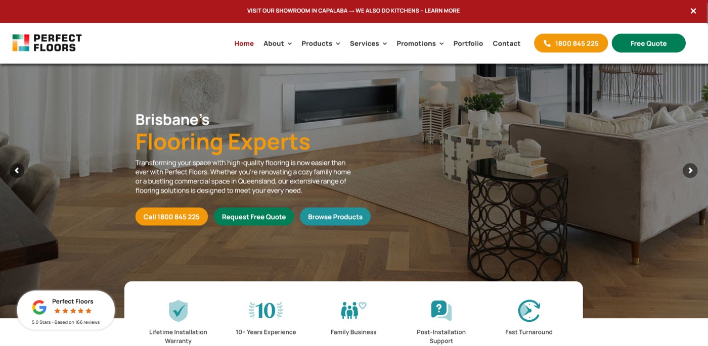 Perfect Floors website